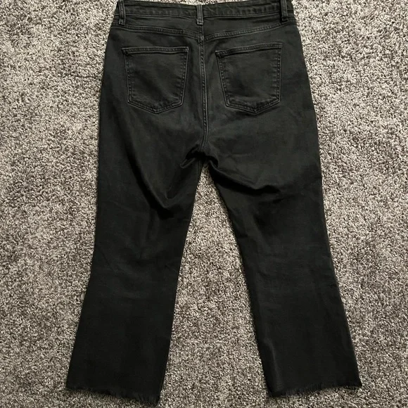 Topshop Moto Black Dree Cropped Kick Flare Jeans Size 30 x 30 - Picture 3 of 3
